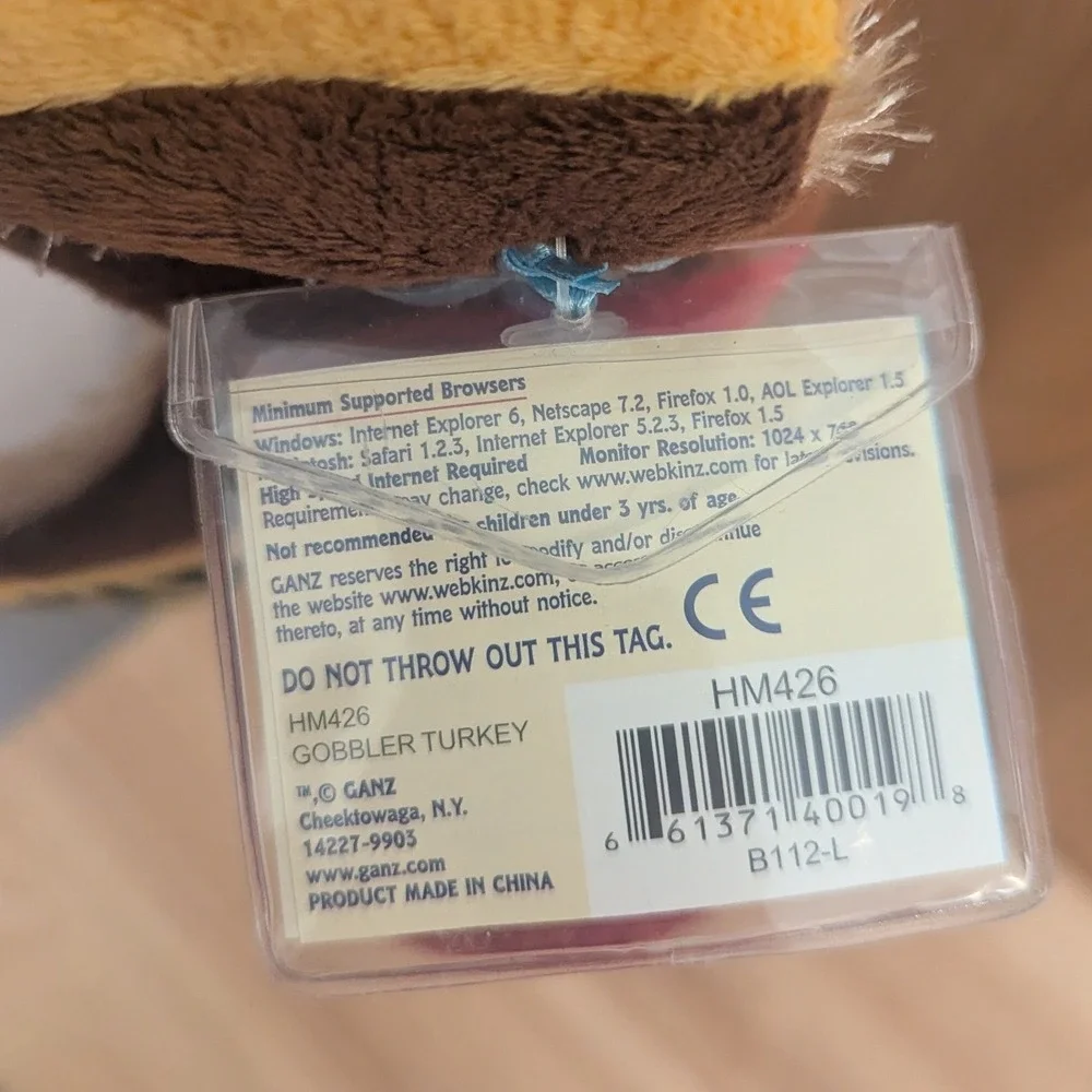 Webkinz Gobbler Turkey Plush Ganz Stuffed Animal 2010 New With Sealed Code HM426